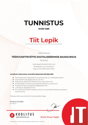 Tööstusettevõtte digitaliseerimise baaskursus